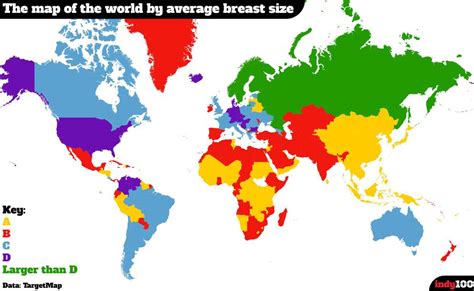 countries with biggest breasts|New map compares breast sizes around the world.